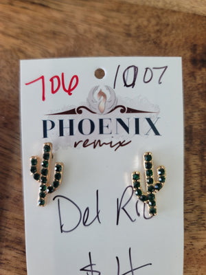 Del Rio Rhinestone Cactus Earrings