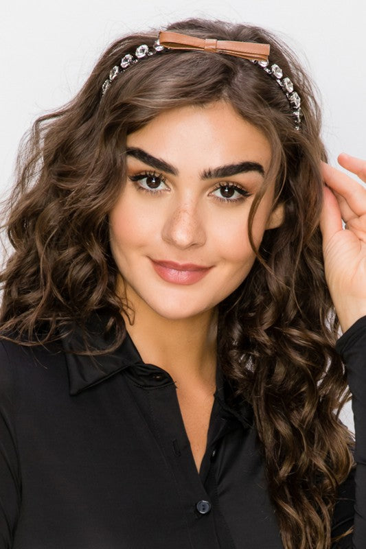 Heath Rhinestone Bow Headband