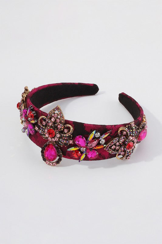 Odessa Embroidered Rhinestone Headband