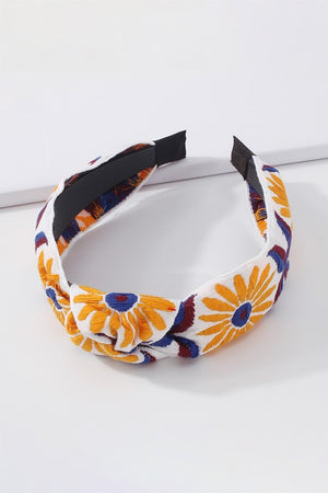 Euless Embroidered Sun Flower Headband