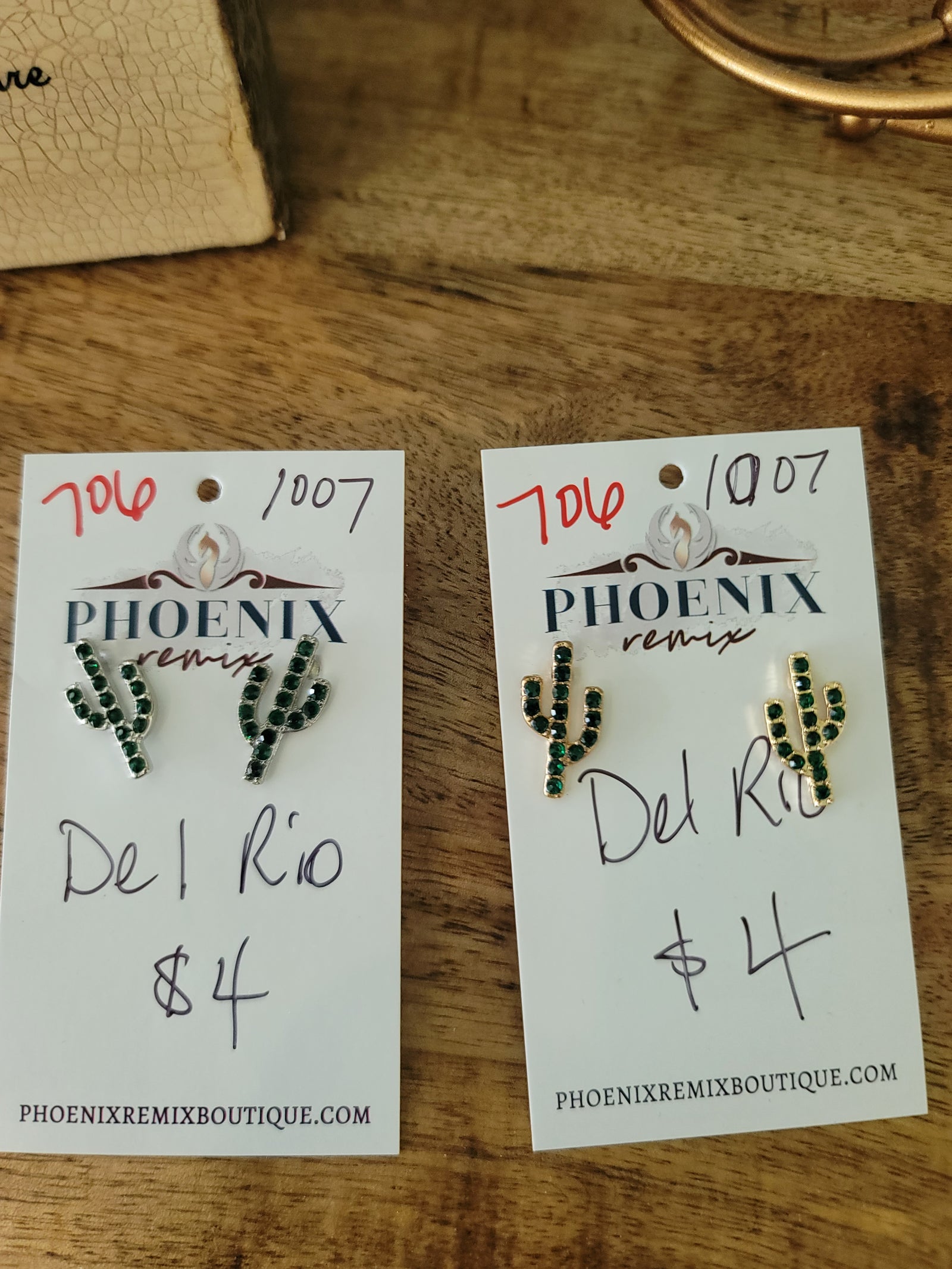 Del Rio Rhinestone Cactus Earrings