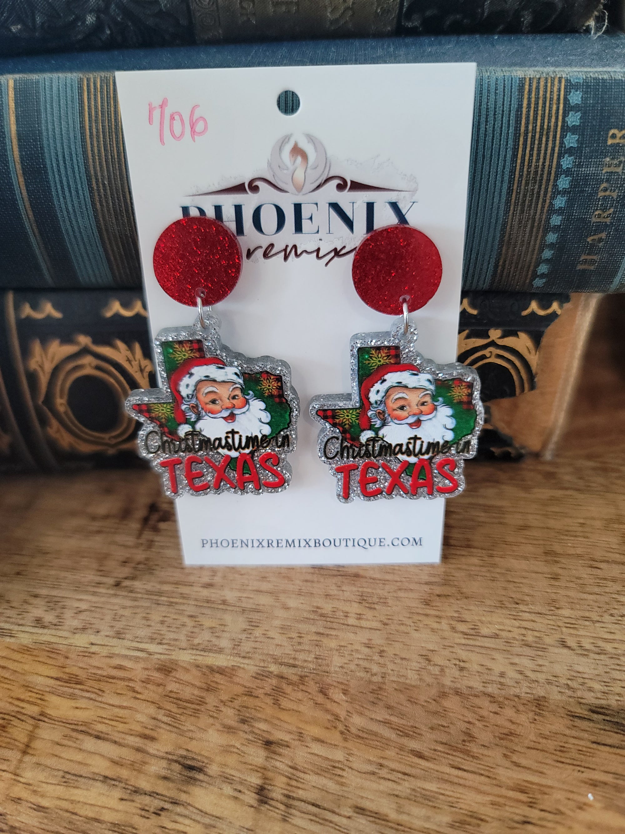 Texas Santa Earrings