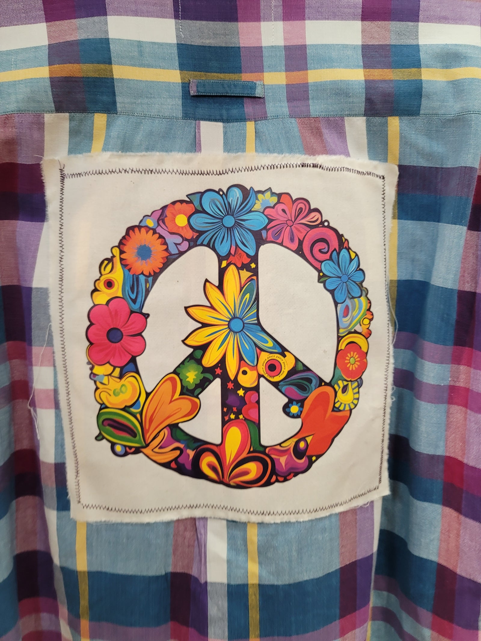 Peace Sign Button Up